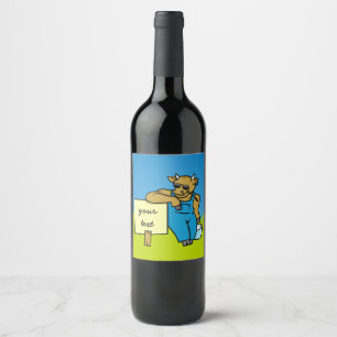 Cow with sign wine label