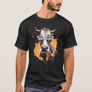 Cow With Sunglasses Farmer 1 T-Shirt