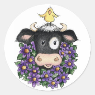 Cow with Wreath - Stickers