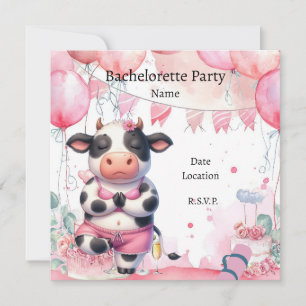 Cow Yoga Bachelorette Party Save the Date