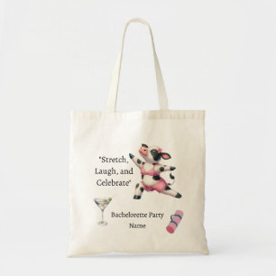 Cow Yoga Bachelorette Party Save the Date Tote Bag