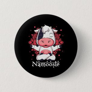 Cow Yoga Namoostee Shirt Funny Cow Lovers Gift Nam 6 Cm Round Badge
