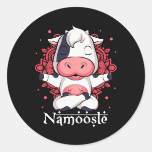 Cow Yoga Namoostee Shirt Funny Cow Lovers Gift Nam Classic Round Sticker