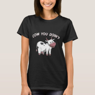 Cow You Doin How Doing Vintage Farmer Farming Kid T-Shirt