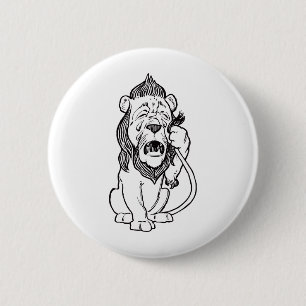 Cowardly Lion 6 Cm Round Badge
