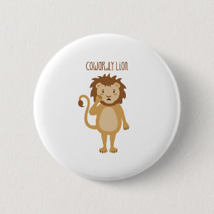 Cowardly Lion 6 Cm Round Badge