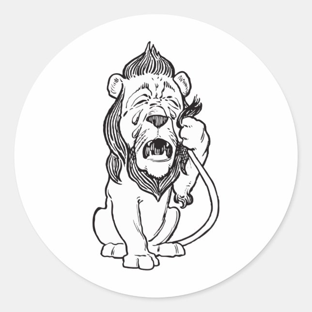 Cowardly Lion Classic Round Sticker (Front)
