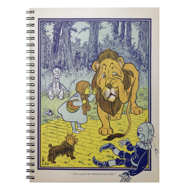 Cowardly Lion Wizard of Oz Book Page (Front)