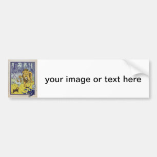 Cowardly Lion Wizard of Oz Book Page Bumper Sticker