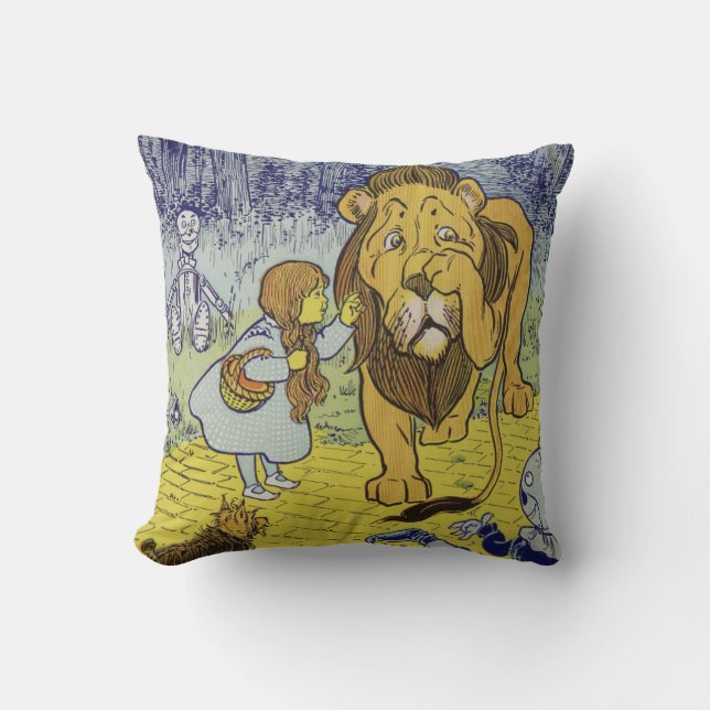 Cowardly Lion Wizard of Oz Book Page Cushion (Front)