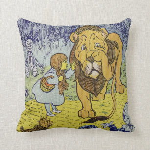 Cowardly Lion Wizard of Oz Book Page Cushion