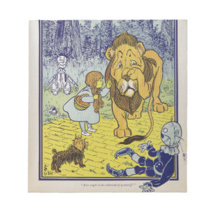 Cowardly Lion Wizard of Oz Book Page Notepad