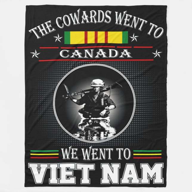 COWARDS WENT to CANADA Fleece Blanket (Front)