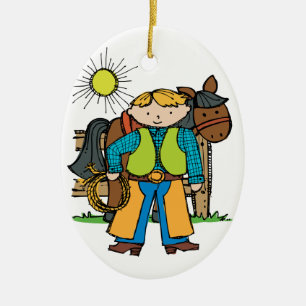 Cowboy2 Ceramic Ornament