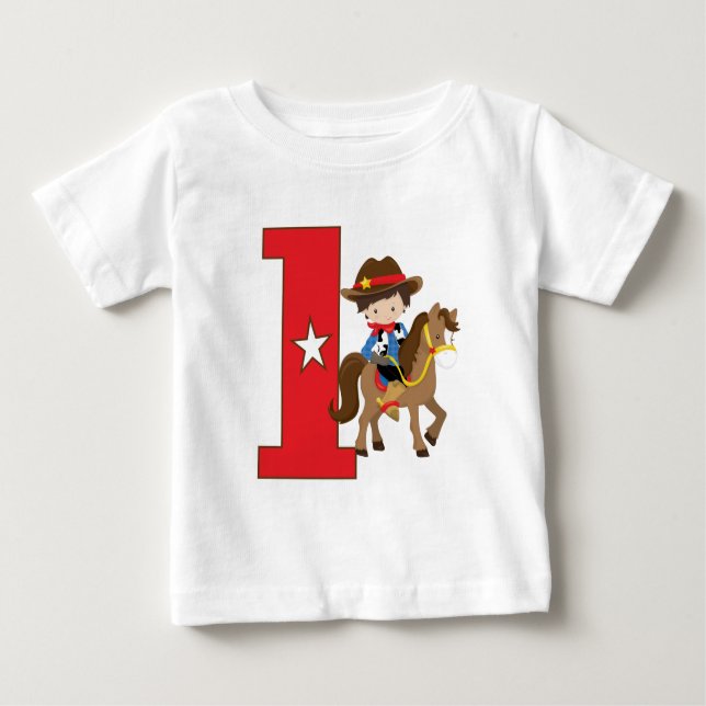 Cowboy 1st birthday baby T-Shirt (Front)