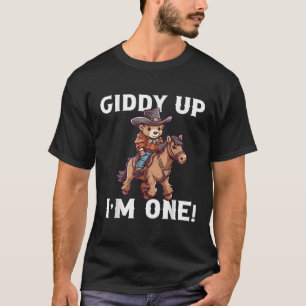 Cowboy 1st Birthday Teddy Bear Western Horse 1 Yea T-Shirt