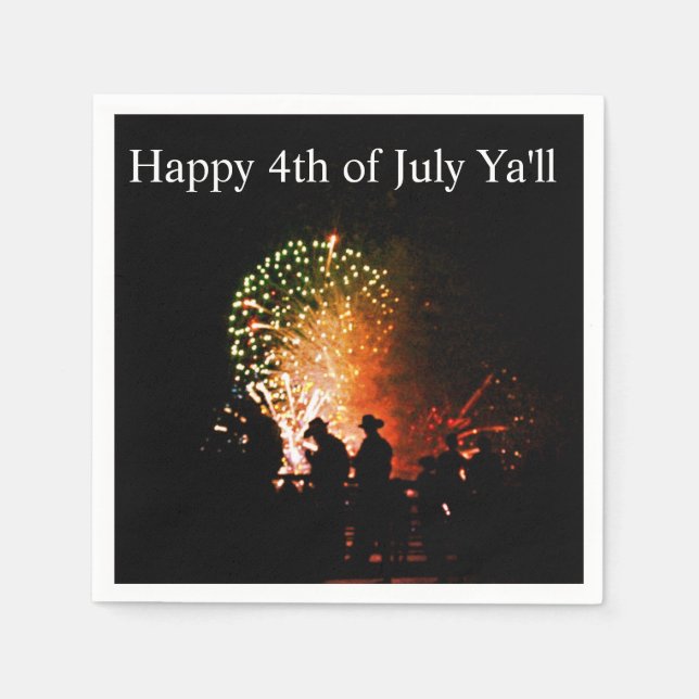Cowboy 4th of July Paper Napkins (Front)