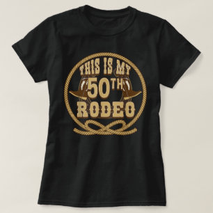 Cowboy 50th Birthday Party Rodeo Hat Horse Rider T-Shirt