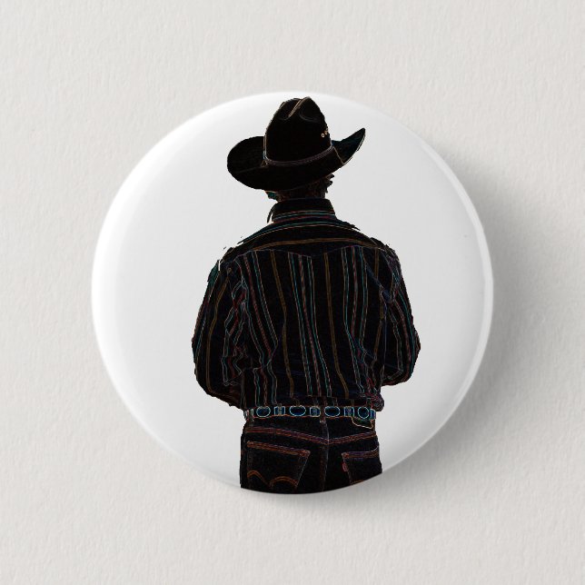 cowboy 6 cm round badge (Front)