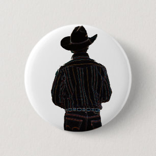cowboy 6 cm round badge