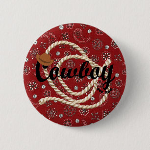 Cowboy 6 Cm Round Badge
