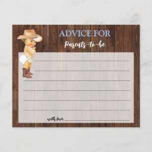 Cowboy Advice for Mum & Dad Baby Shower Card Flyer