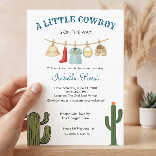 Cowboy Aesthetic Classic Viral Modern Baby Shower Invitation