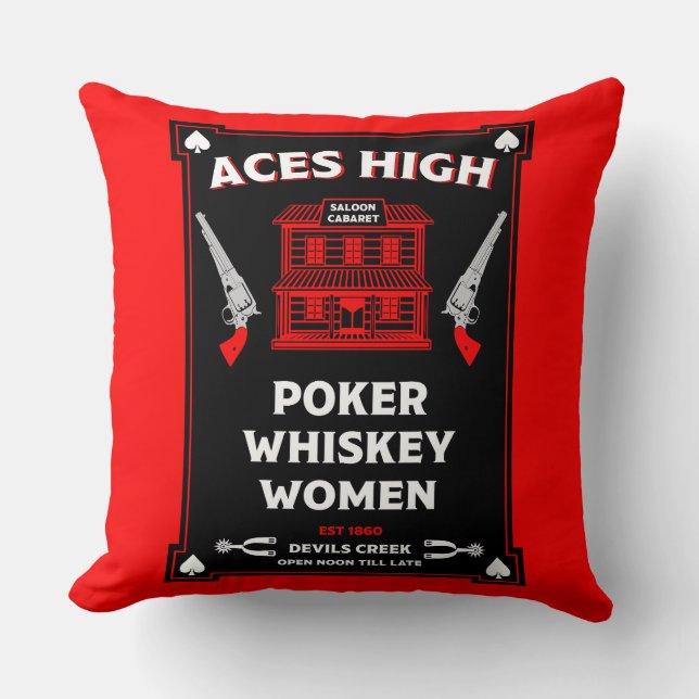 Cowboy American Frontier Saloon Cushion (Front)