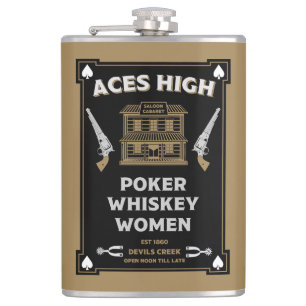 Cowboy American Frontier Saloon Hip Flask