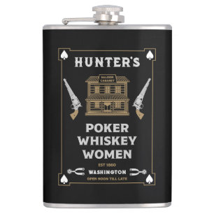 Cowboy American Frontier Saloon Hip Flask