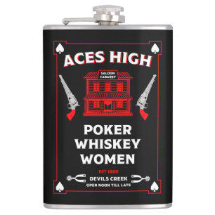 Cowboy American Frontier Saloon Hip Flask