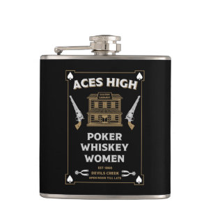 Cowboy American Frontier Saloon Hip Flask
