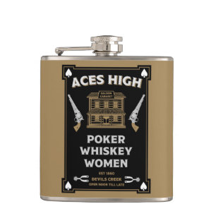 Cowboy American Frontier Saloon Hip Flask