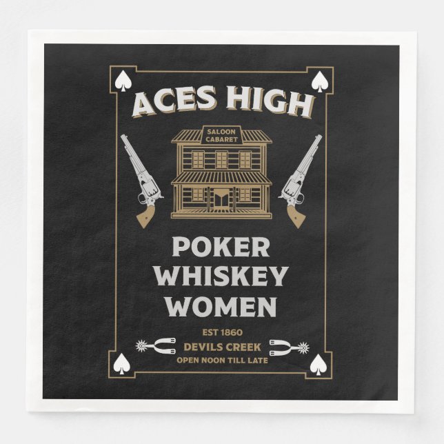Cowboy American Frontier Saloon Napkin (Front)