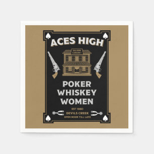 Cowboy American Frontier Saloon Napkin