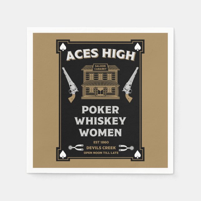 Cowboy American Frontier Saloon Napkin (Front)