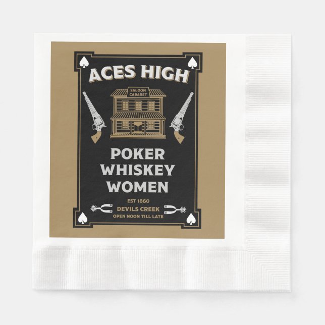 Cowboy American Frontier Saloon Napkin (Front)