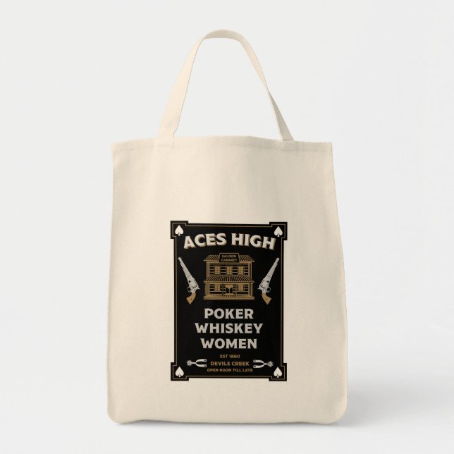 Cowboy American Frontier Saloon Tote Bag (Front)