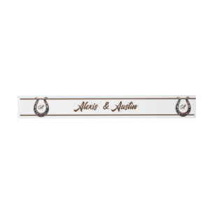 Cowboy and Bride Western Style Wedding Brown Invitation Belly Band