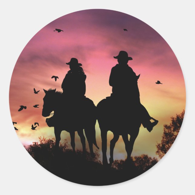 Cowboy and Cowgirl Country Western Riding Stickers (Front)