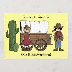 Cowboy and Cowgirl Housewarming - Western Invitation