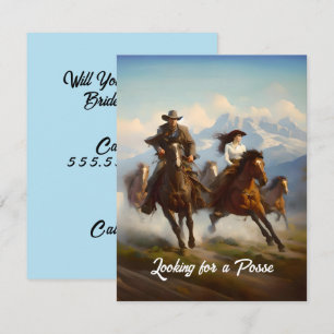 Cowboy and Cowgirl Looking For a Posse Invitation