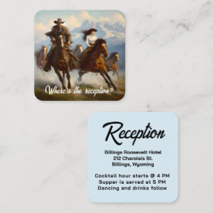 Cowboy and Cowgirl Looking Reception Wedding Enclosure Card