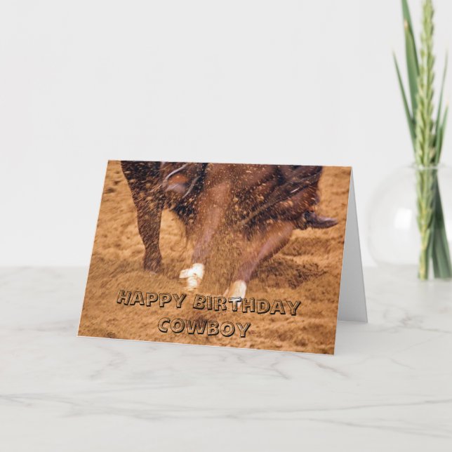 Cowboy and Horse Birthday Card (Front)