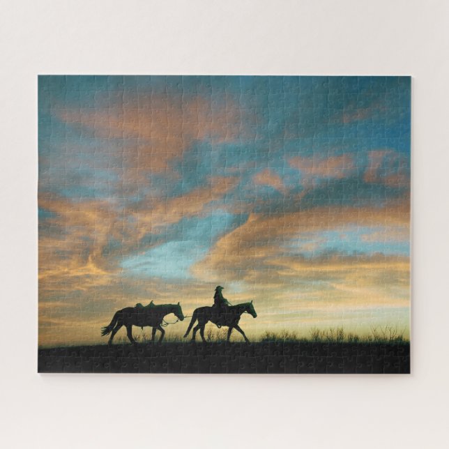 COWBOY AND HORSE JIGSAW PUZZLE (Horizontal)