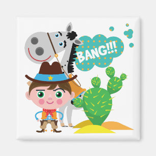 Cowboy and Horse Magnet