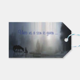 Cowboy and Horse Religious Country Christmas Tags