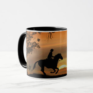 Cowboy and Horse Sunset Mug