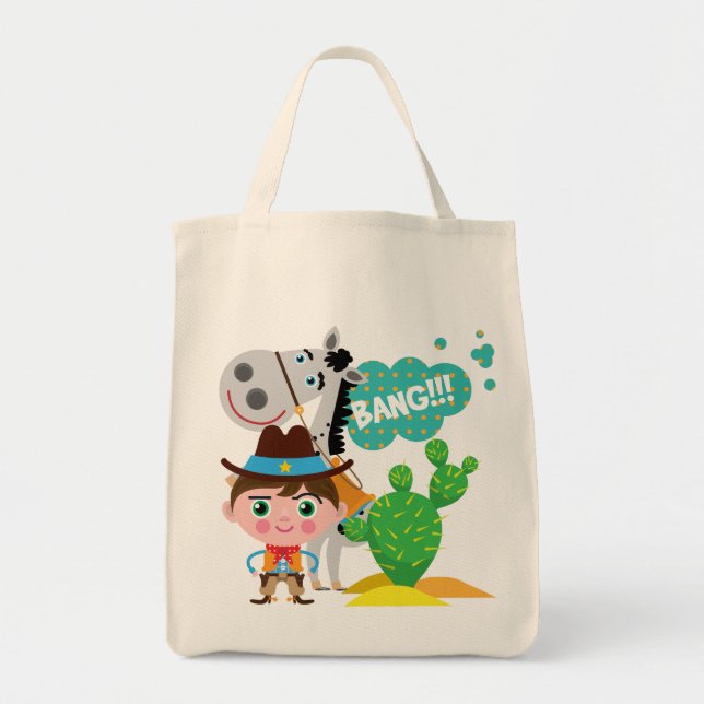Cowboy and Horse Tote Bag (Front)