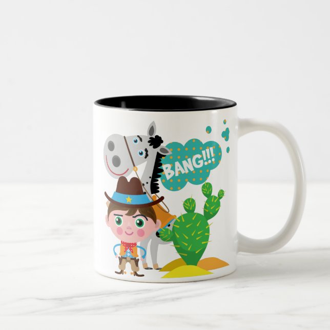 Cowboy and Horse Two-Tone Coffee Mug (Right)